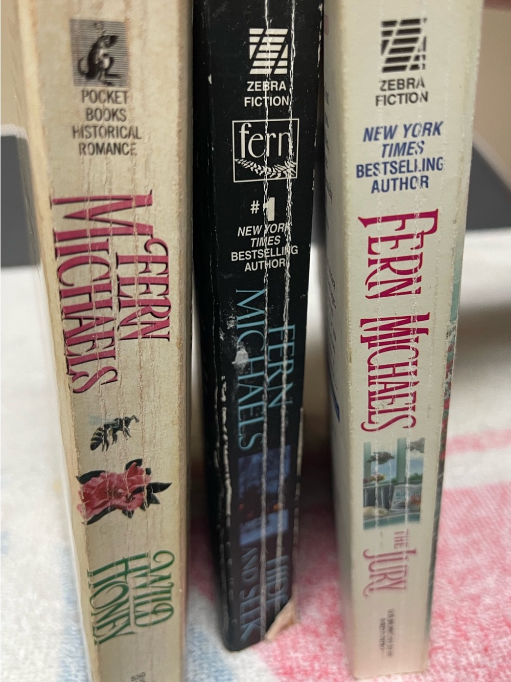 Fern Michaels Paperback Book Lot - 3 Books. Pink, Black, Cream Spines